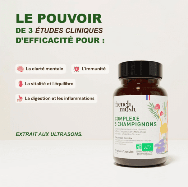 Gélules Complexe 5 Champignons — Énergie, Immunité & Clarté Mentale – Image 4