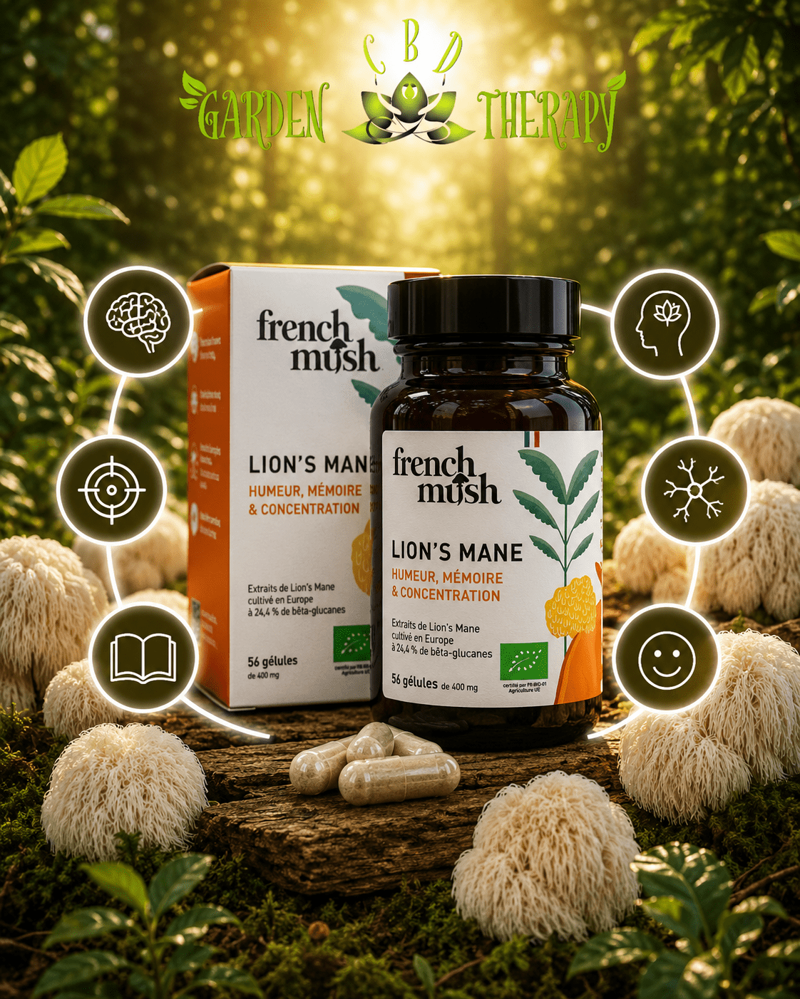 Gélules Lion's Mane — Cognition, Clarté Mentale & Système Nerveux