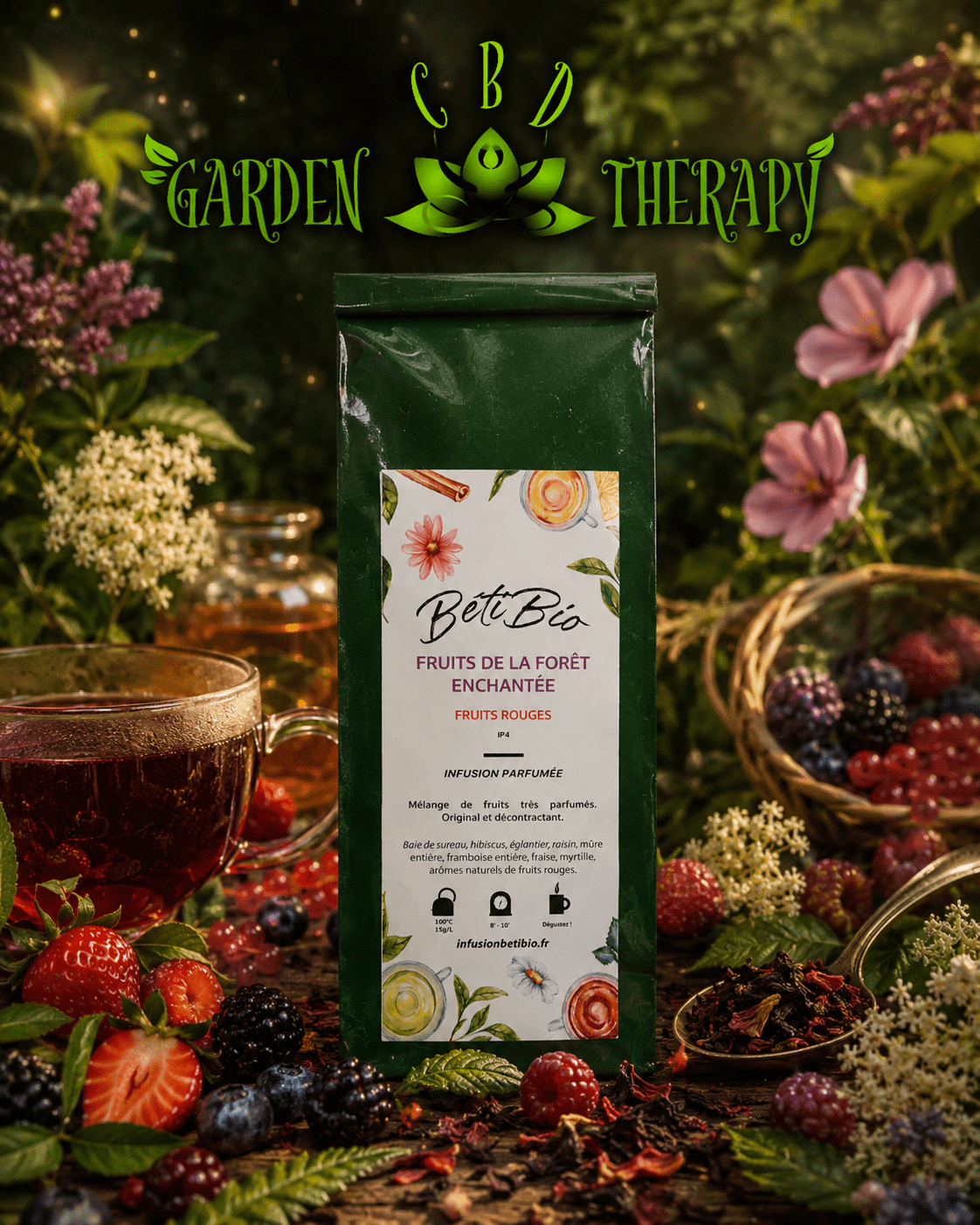 Infusion Fruits de la Forêt Enchantée — Tisane Fruits Rouges Sans Théine