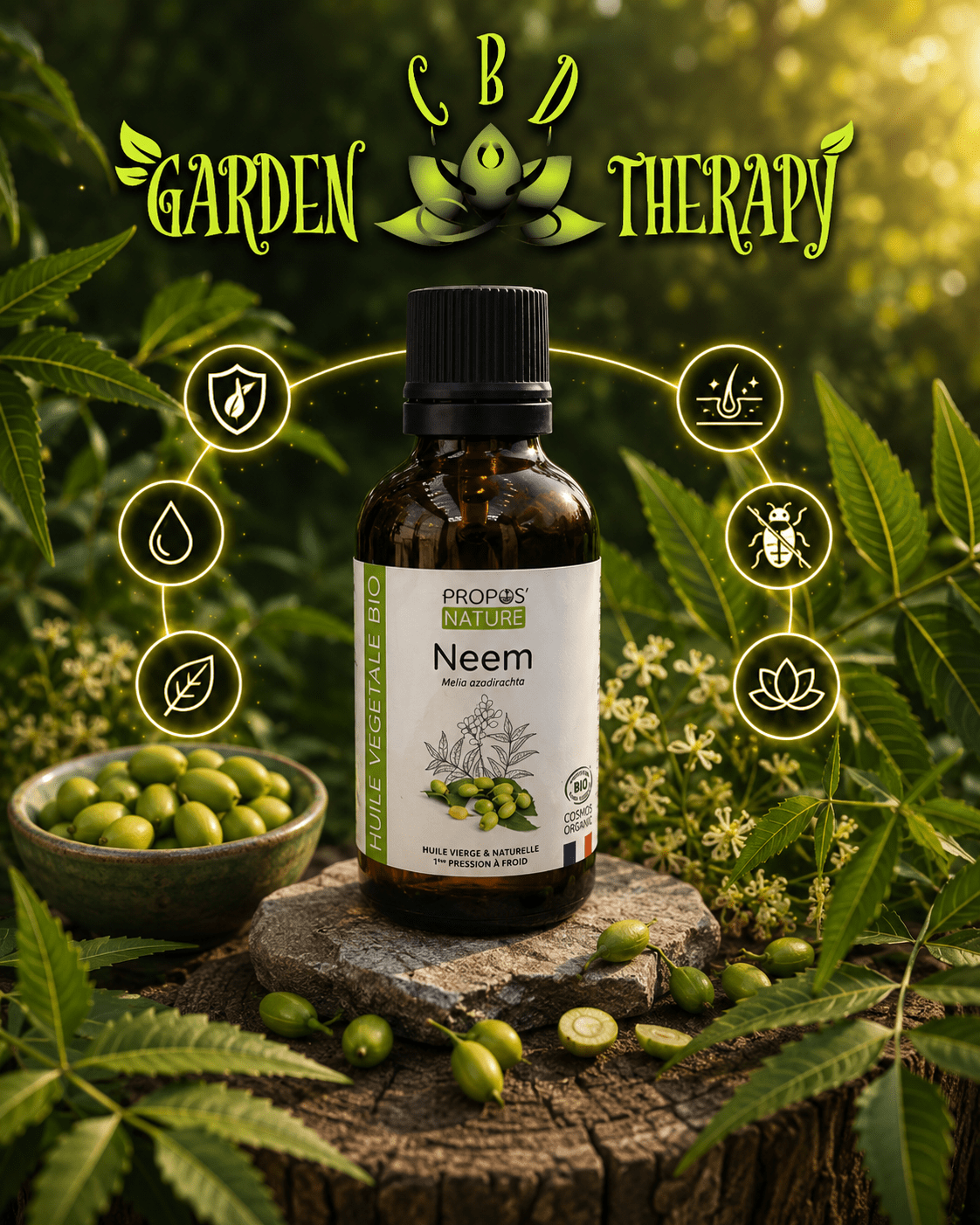 Huile de Neem — Soin Naturel Peau, Cheveux & Usage Polyvalent