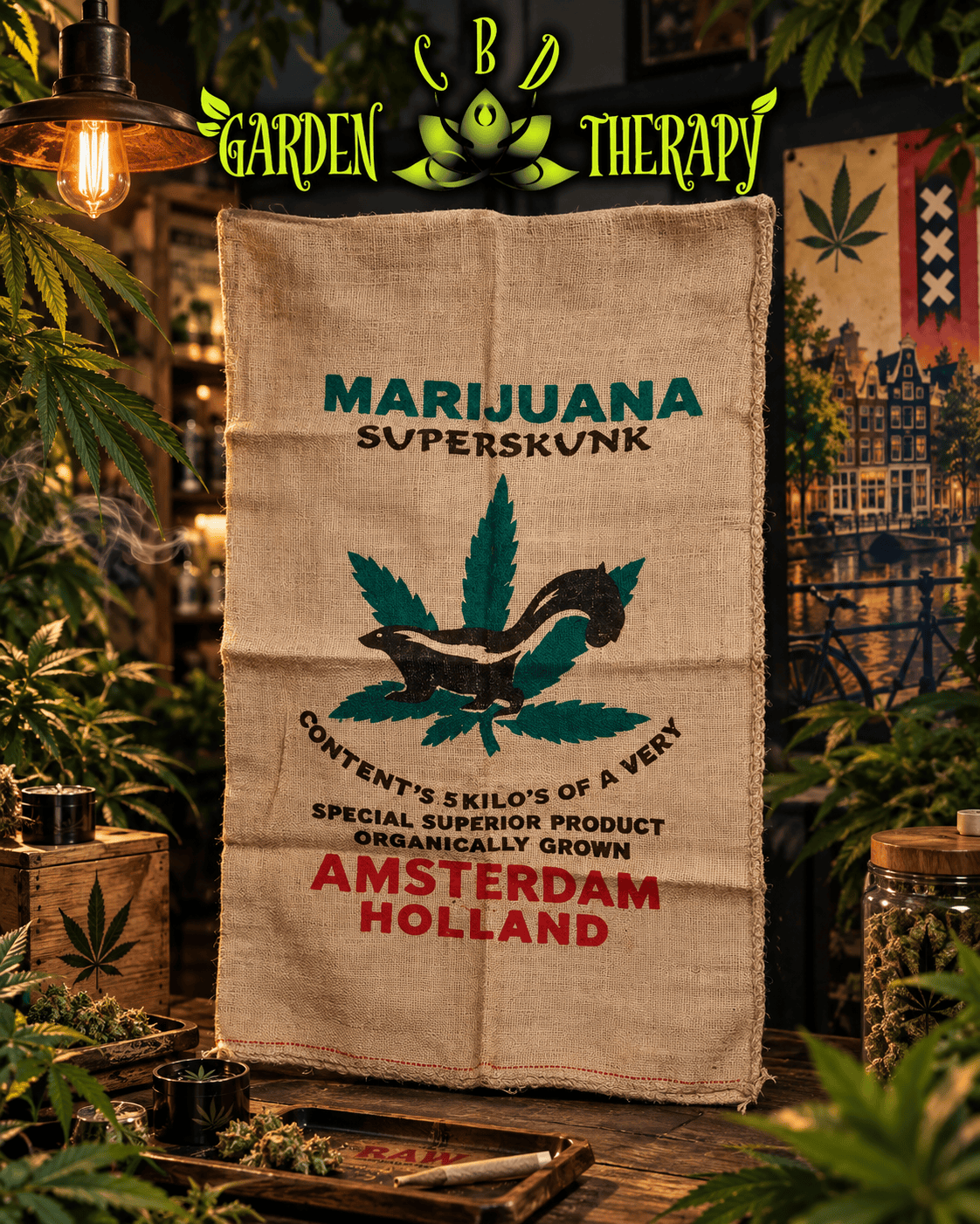 Sac en Jute Superskunk Amsterdam – Déco Vintage